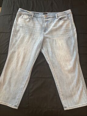 Talbots 22WP Light Wash Women’s Jeans with Side Stripe Modern Ankle